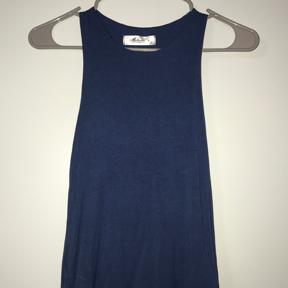 Blue flowy tank NEVER WORN